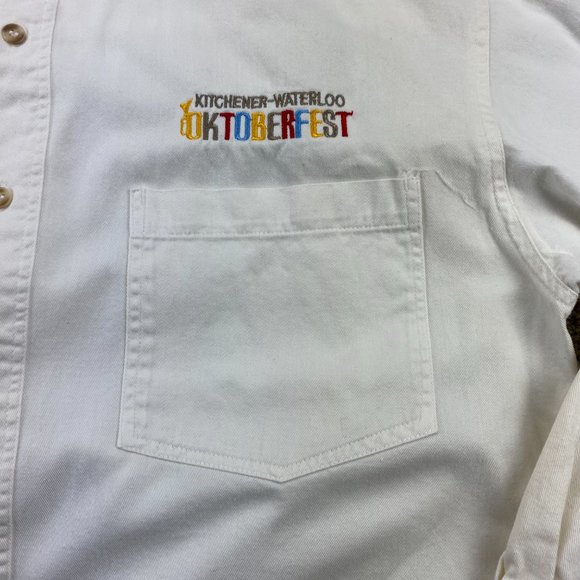 Vintage Kitchener-Waterloo OKTOBERFEST Shirt Men Medium M White Button Down 80s - Picture 2 of 13